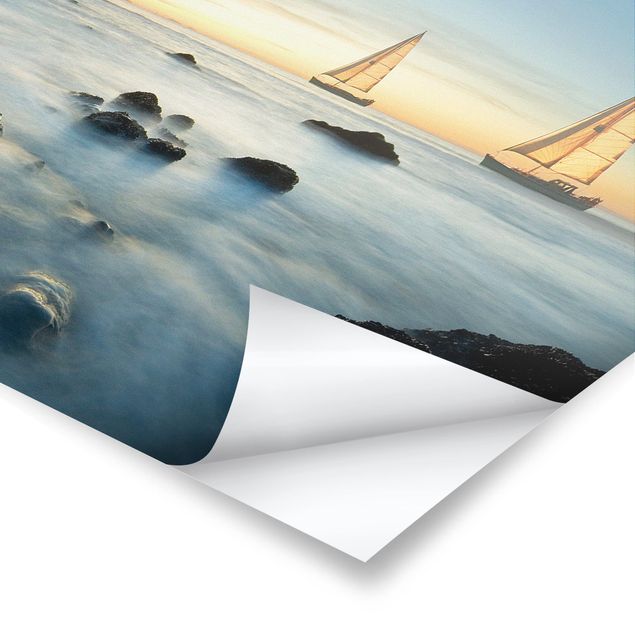 Poster natura paesaggi Barche a vela sull'oceano
