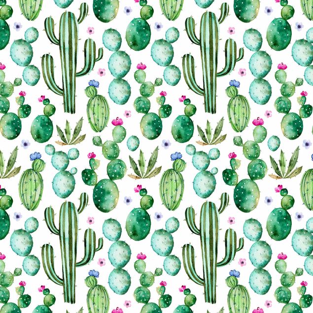 Pellicole adesive per mobili opache Cactus ad acquerello