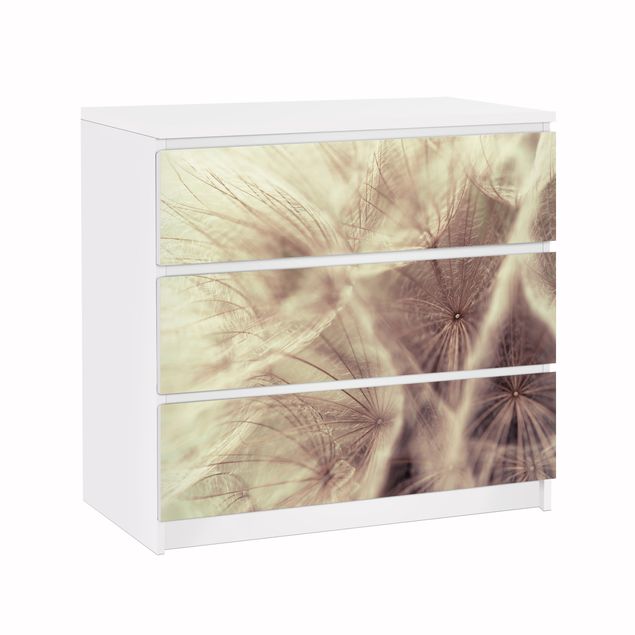 Pellicole adesive per mobili cassettiera Malm IKEA Macro ripresa dettagliata di un Soffione con effetto sfocato vintage