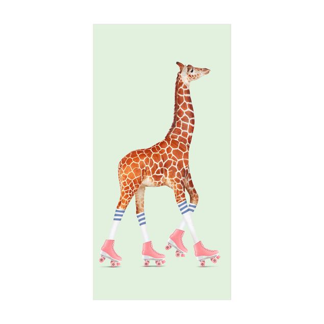 tappeti verdi Giraffa con pattini a rotelle