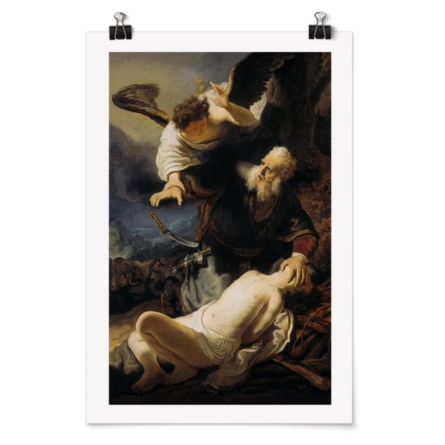 Quadri barocco Rembrandt van Rijn - L'angelo impedisce il sacrificio di Isacco