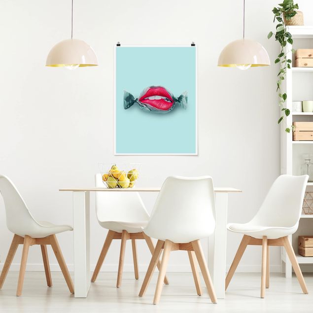 Poster dipinti famosi Caramelle con le labbra