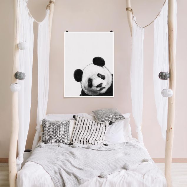 Quadri moderni per arredamento Illustrazione - Panda Disegno in bianco e nero