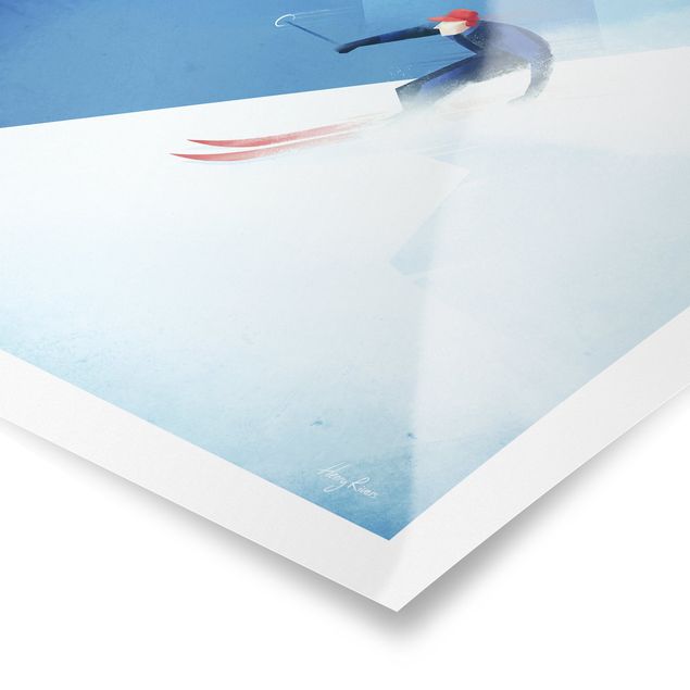 Quadri blu Poster di viaggio - Sciare in Francia