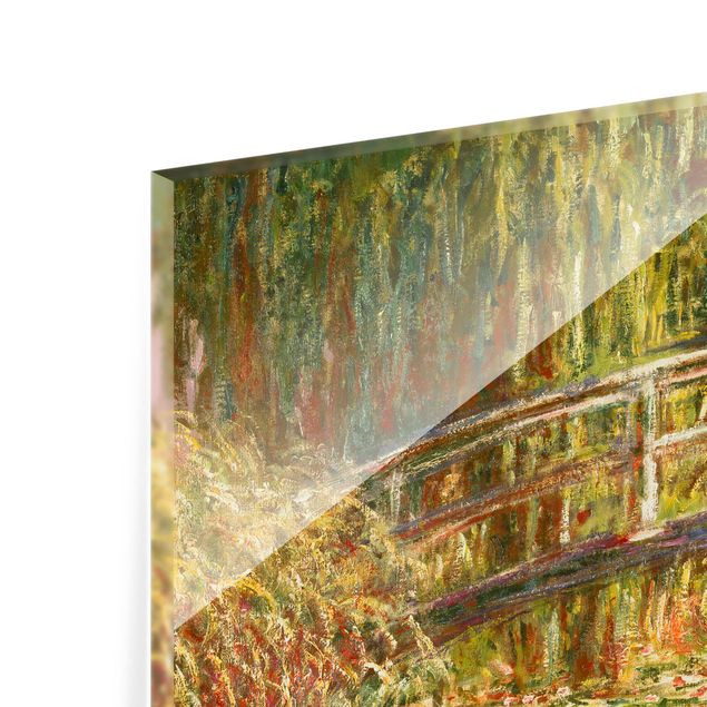Paraschizzi astratto Claude Monet - Stagno di ninfee e ponte giapponese (Armonia in rosa)