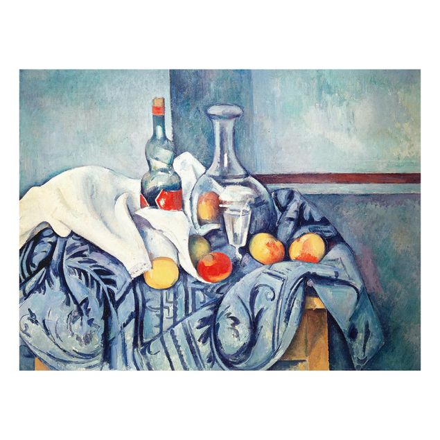 Stile di pittura Paul Cézanne - Natura morta con pesche e bottiglie