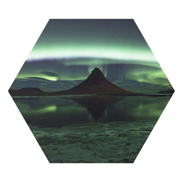 Quadri verdi L'aurora boreale in Islanda