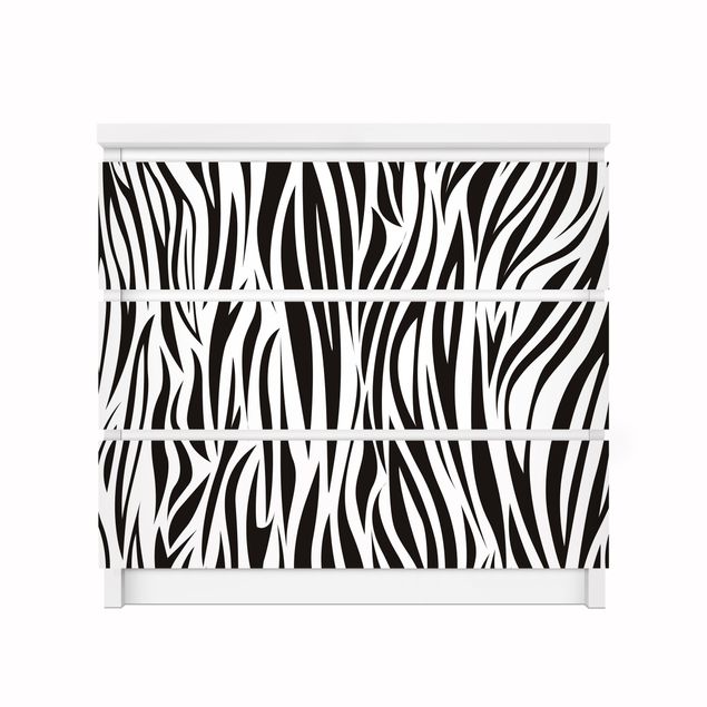 Pellicole adesive per mobili cassettiera Malm IKEA Motivo Zebra
