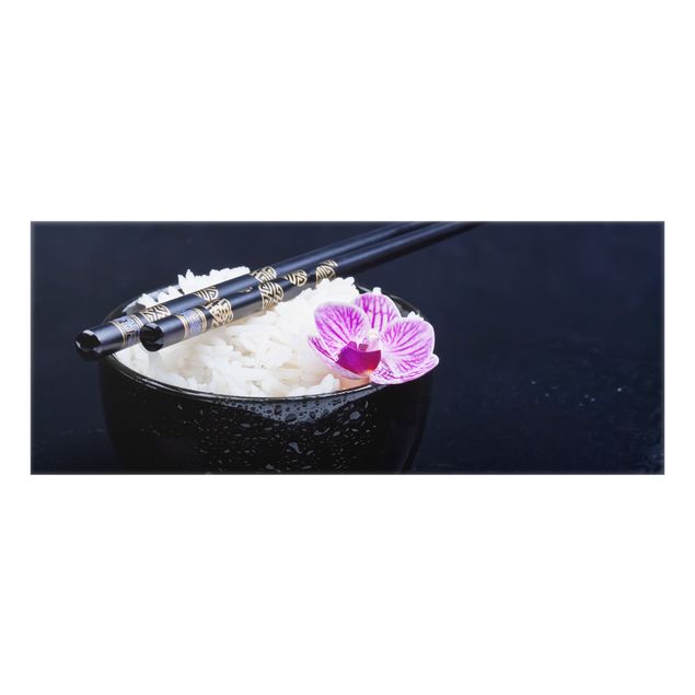Decorazione cucina Ciotola di riso con orchidea