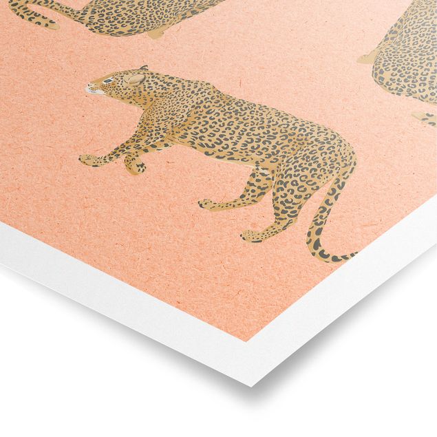 Quadro arancione Illustrazione - Leopardo Rosa Pittura