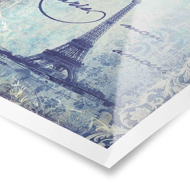 Quadri stampe Collage vintage - Parigi Mon Amour