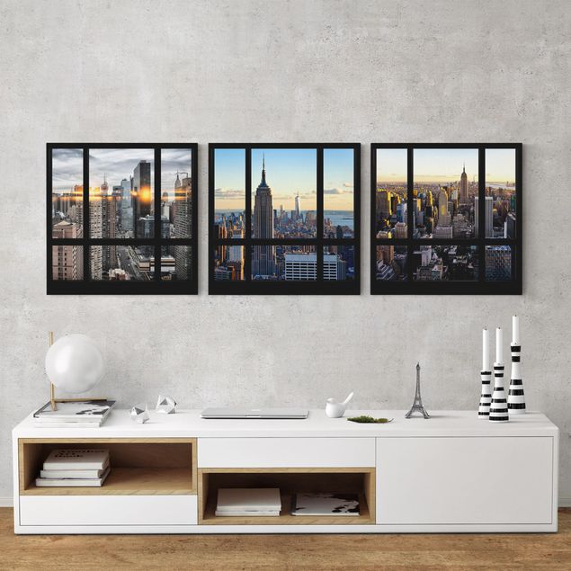 Quadro su tela New York Vedute di New York dalla finestra