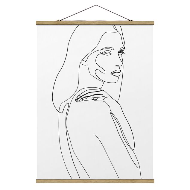 Quadro astratto Line Art - Donna spalla Bianco e Nero