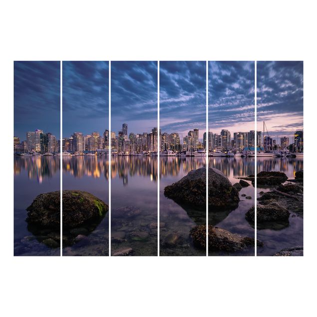 Tenda rigida scorrevole Vancouver al tramonto