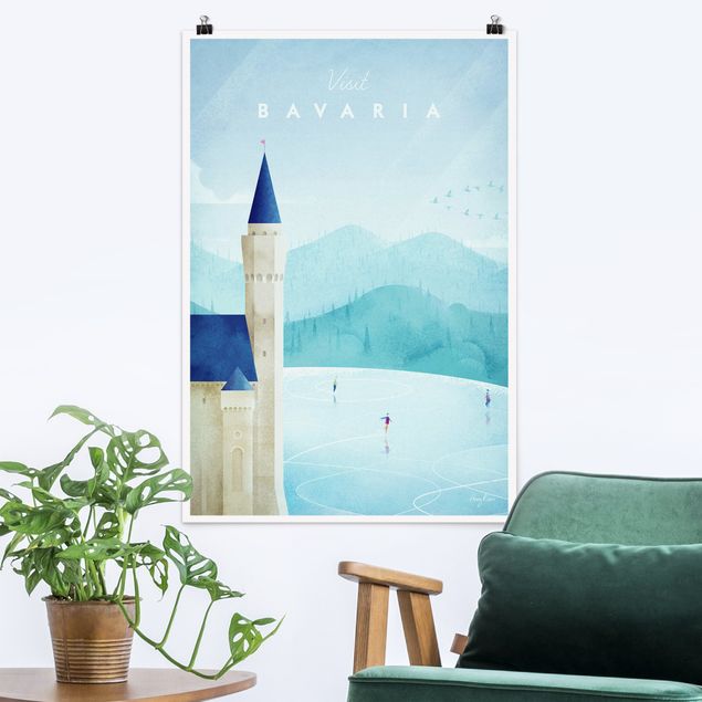 Poster retro style Poster di viaggio - Baviera