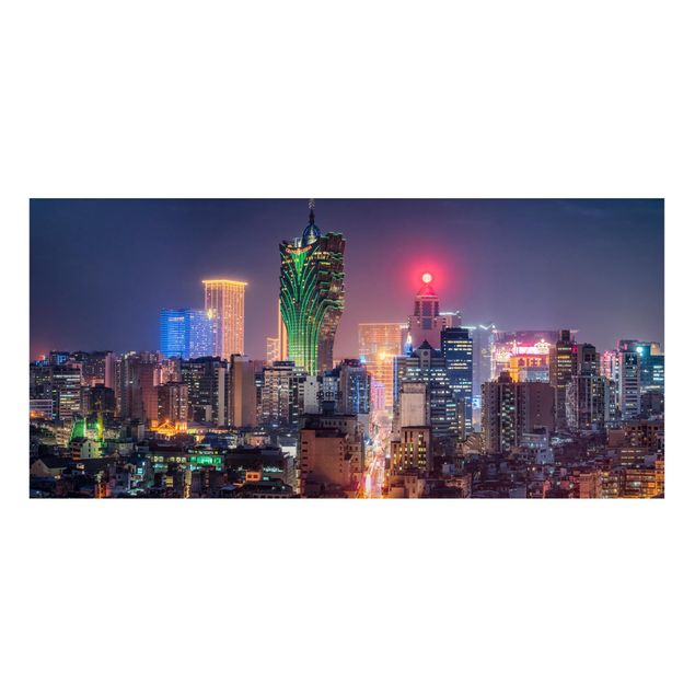 Lavagne magnetiche con architettura e skylines Notte illuminata a Macao