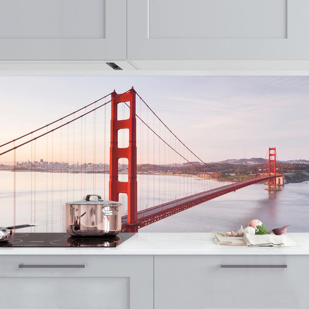 Rivestimenti per cucina con architettura e skylines Ponte del Golden Gate a San Francisco