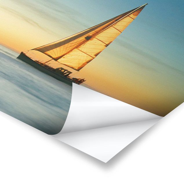 Poster paesaggio Barche a vela sull'oceano