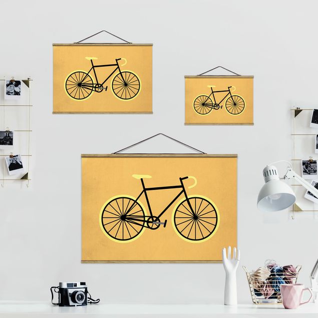 Quadri Bicicletta in giallo