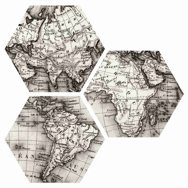 Quadri mappamondo Dettagli della mappa del Vecchio Mondo