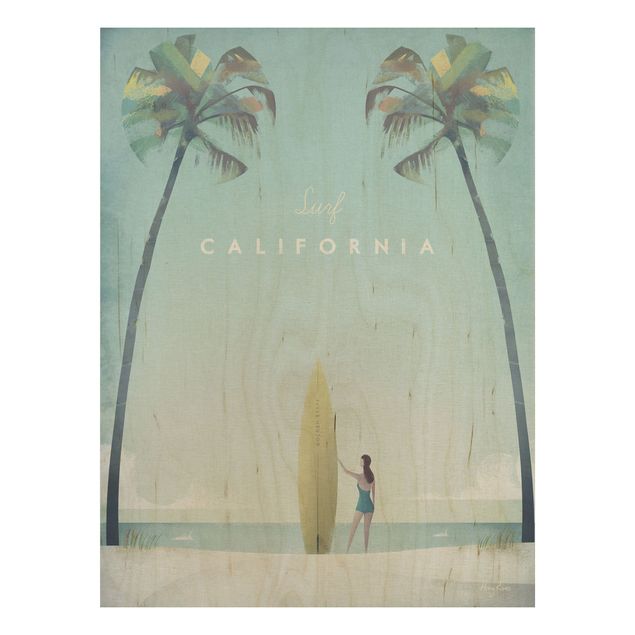 Quadri in legno con paesaggio Poster di viaggio - California