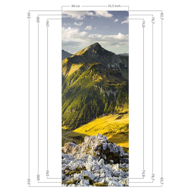 Rivestimento per doccia - Montagne e valle delle Alpi della Lechtal in Tirolo