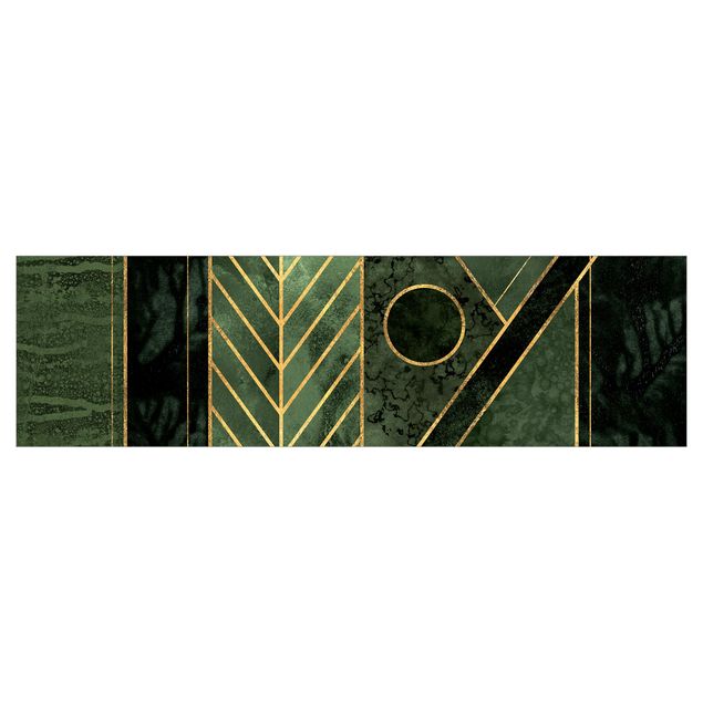Rivestimenti cucina - Forme Geometriche Oro Verde smeraldo