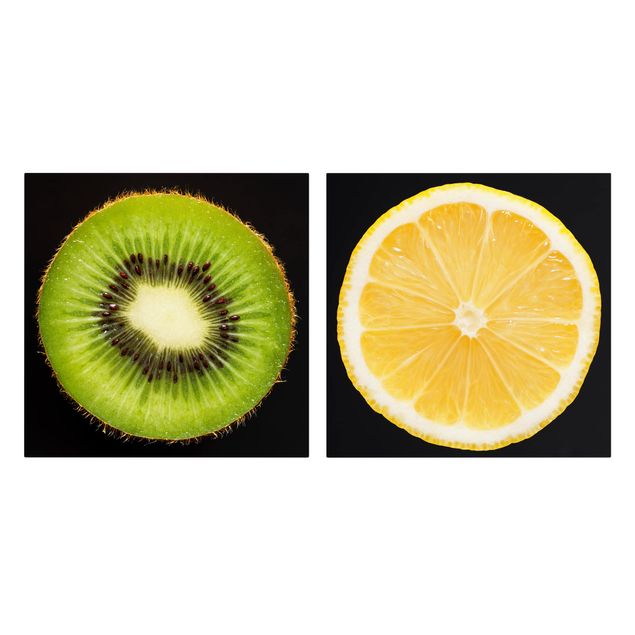 Stampe Primo piano di limone e kiwi