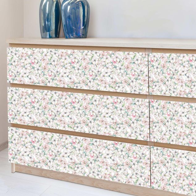 Pellicole adesive per mobili con disegni Fiori di ciliegio acquerello