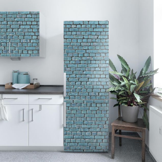 Pellicole adesive per mobili con disegni Piastrelle di mattoni turchesi