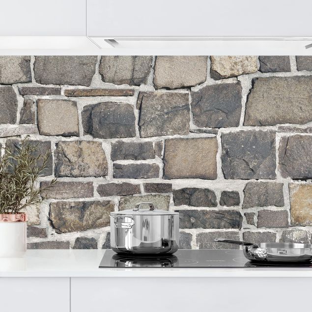 rivestimenti cucina effetto pietra Carta da parati Muro in pietra di cava e naturale