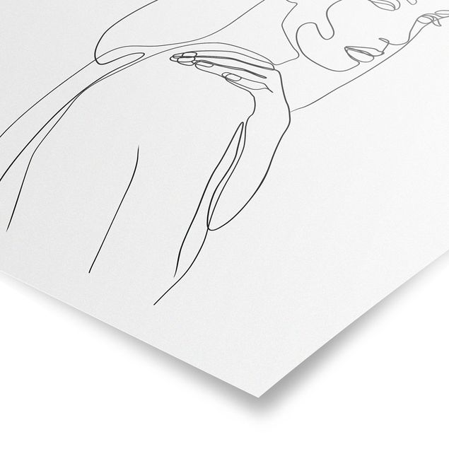 Riproduzione quadri famosi Line Art - Donna spalla Bianco e Nero