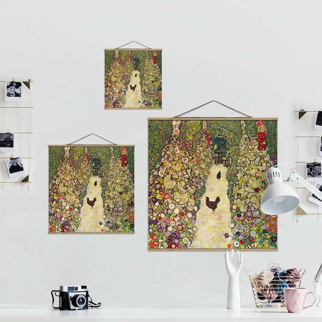 Riproduzione quadri famosi Gustav Klimt - Sentiero del giardino con galline