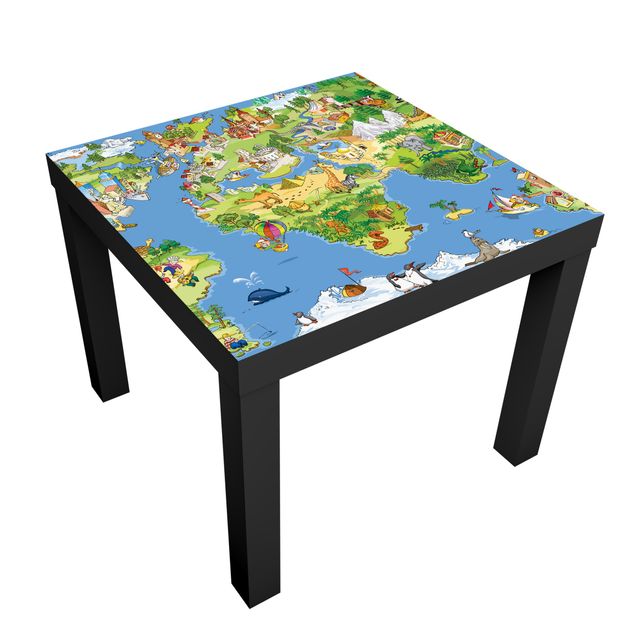 Pellicole adesive per mobili lack tavolino IKEA Mappa del mondo grande e divertente