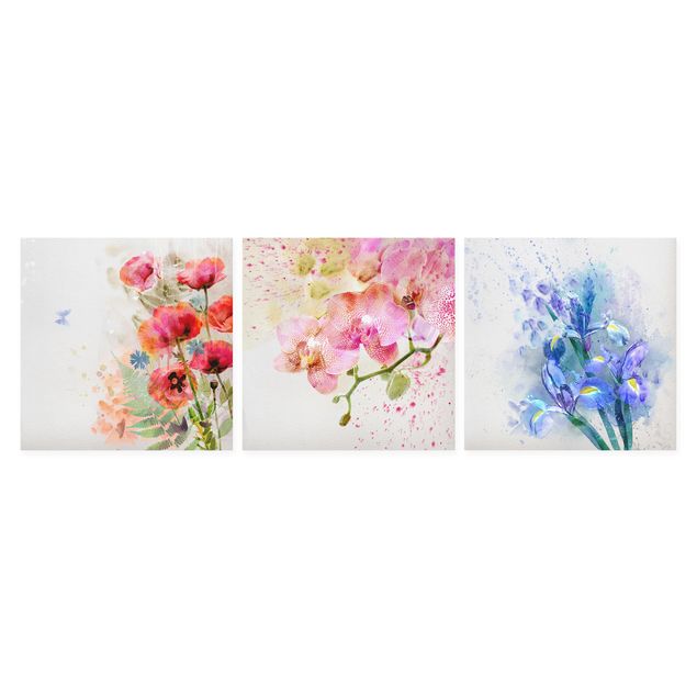 Quadri stampe Trio di fiori ad acquerello
