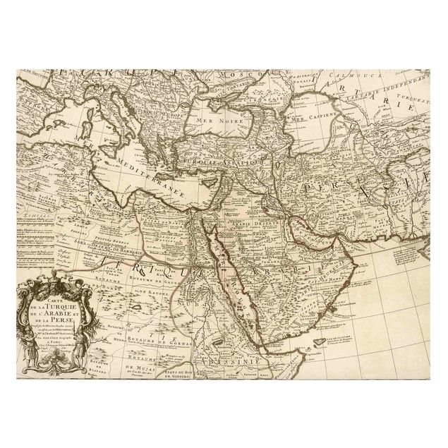 Lavagne magnetiche con frasi Mappa vintage del Medio Oriente