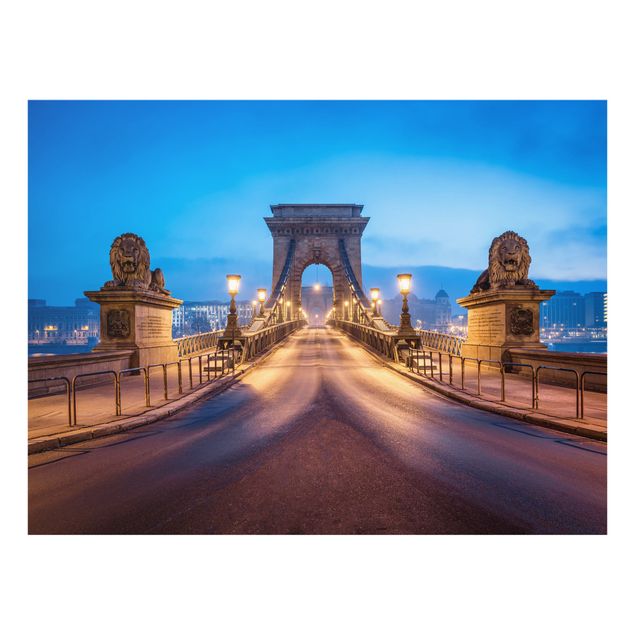 Paraschizzi in vetro - Ponte delle Catene a Budapest di notte - Formato orizzontale 4:3