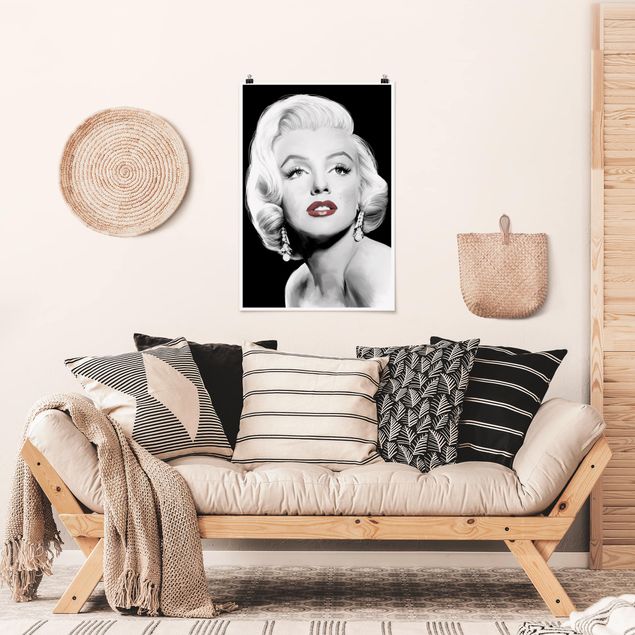 Poster retro style Marilyn con gli orecchini
