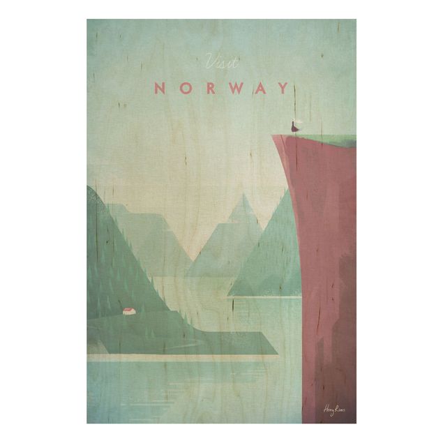 Quadri in legno con paesaggio Poster di viaggio - Norvegia