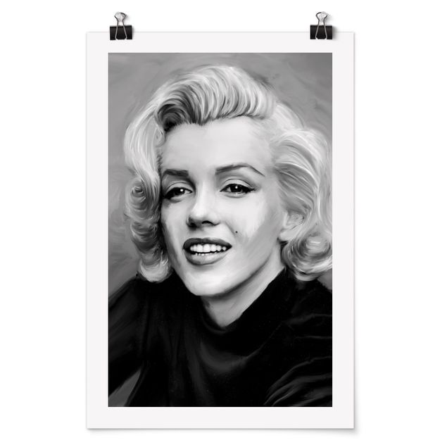 Poster in bianco e nero Marilyn in privato
