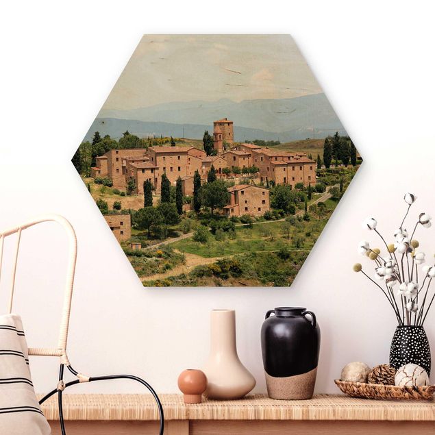Quadri in legno con architettura e skylines L'incantevole Toscana