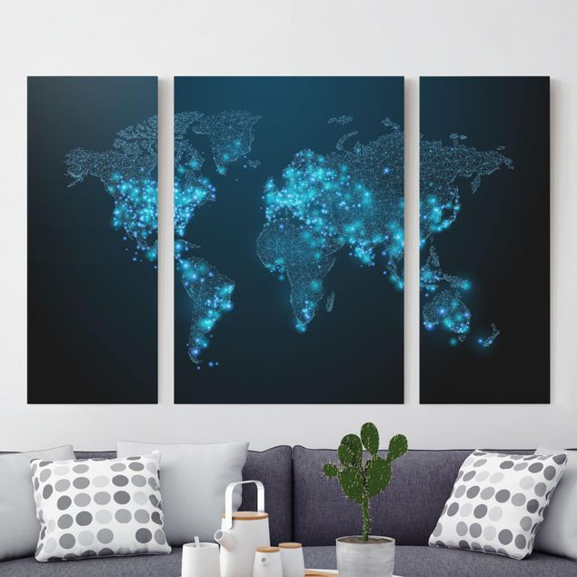 Tele componibili Mondo connesso - Mappa del mondo