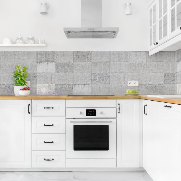Rivestimento cucina con disegni Mattoni di cemento grigio