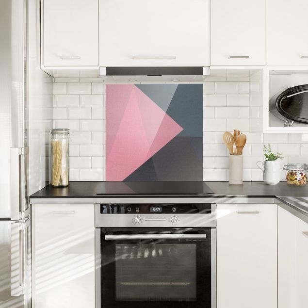 Decorazioni cucina Geometria della trasparenza rosa