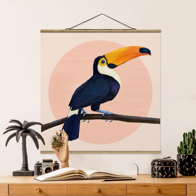 Quadri moderni per arredamento Illustrazione - Uccello Tucano Pittura Pastello