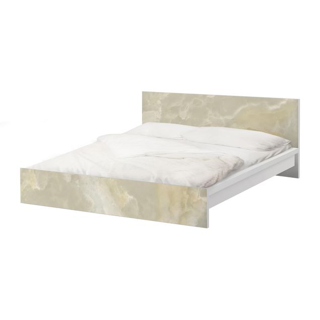 Pellicole adesive per mobili letto Malm IKEA Crema di marmo d'onice