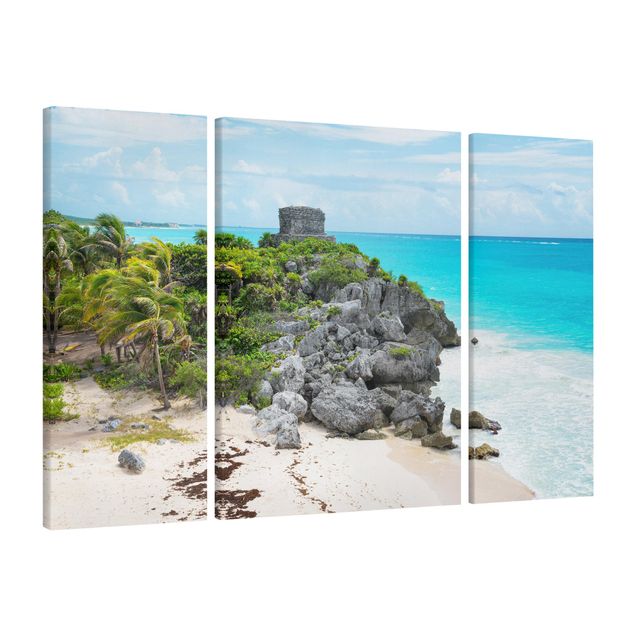 Quadri paesaggistici Costa caraibica, rovine di Tulum