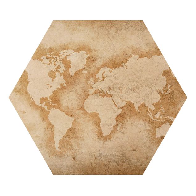 Quadri esagonali Mappa del mondo antico