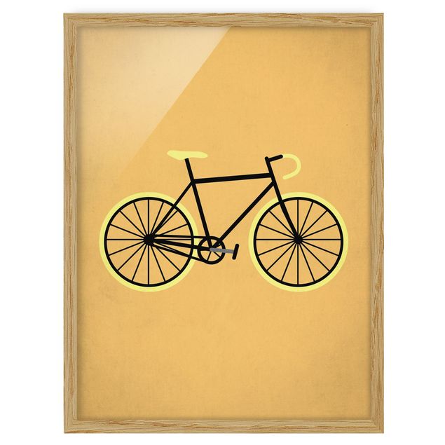 Quadri arancioni Bicicletta in giallo