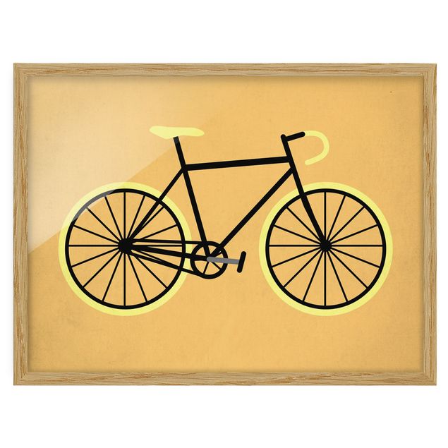 Quadri arancioni Bicicletta in giallo